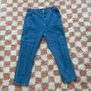 Blue Boohoo Mom Jeans with seam ✨